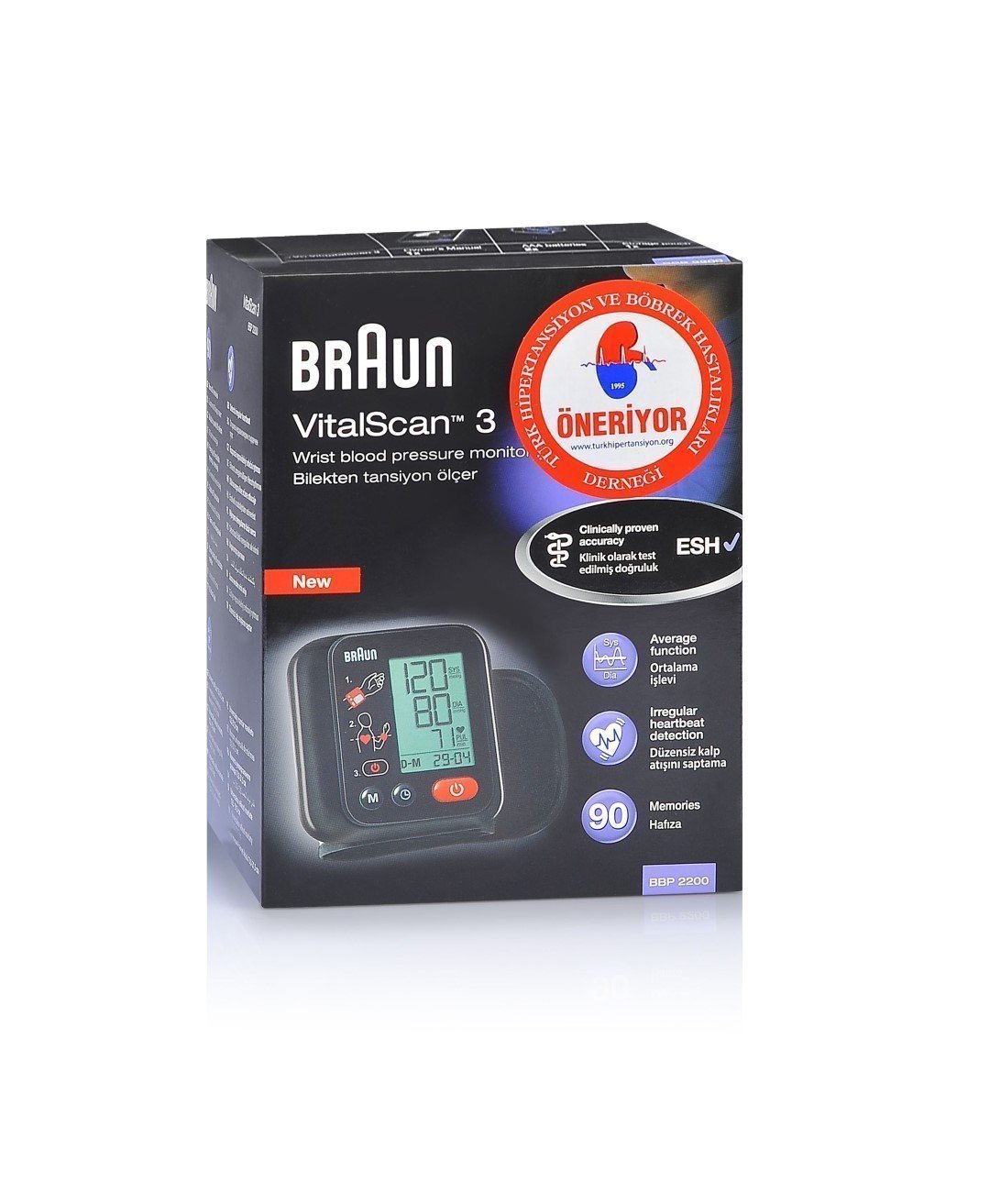 Braun VitalScan 3 Wrist Blood Pressure Monitor BBP 2200